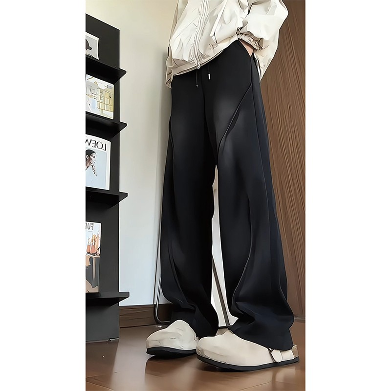 美式重磅渐变弯刀休闲裤男春秋