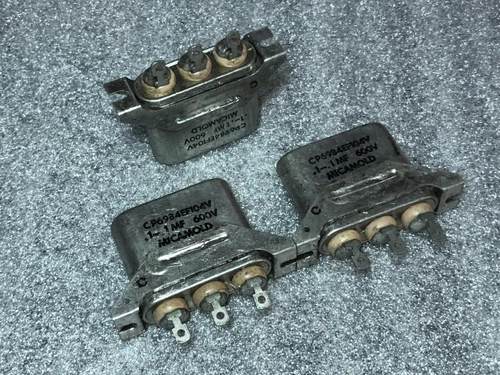 古董美国MICAMOLD 0.1UF+0.1UF 600V 铜壳 双联胆机耦合油浸电容