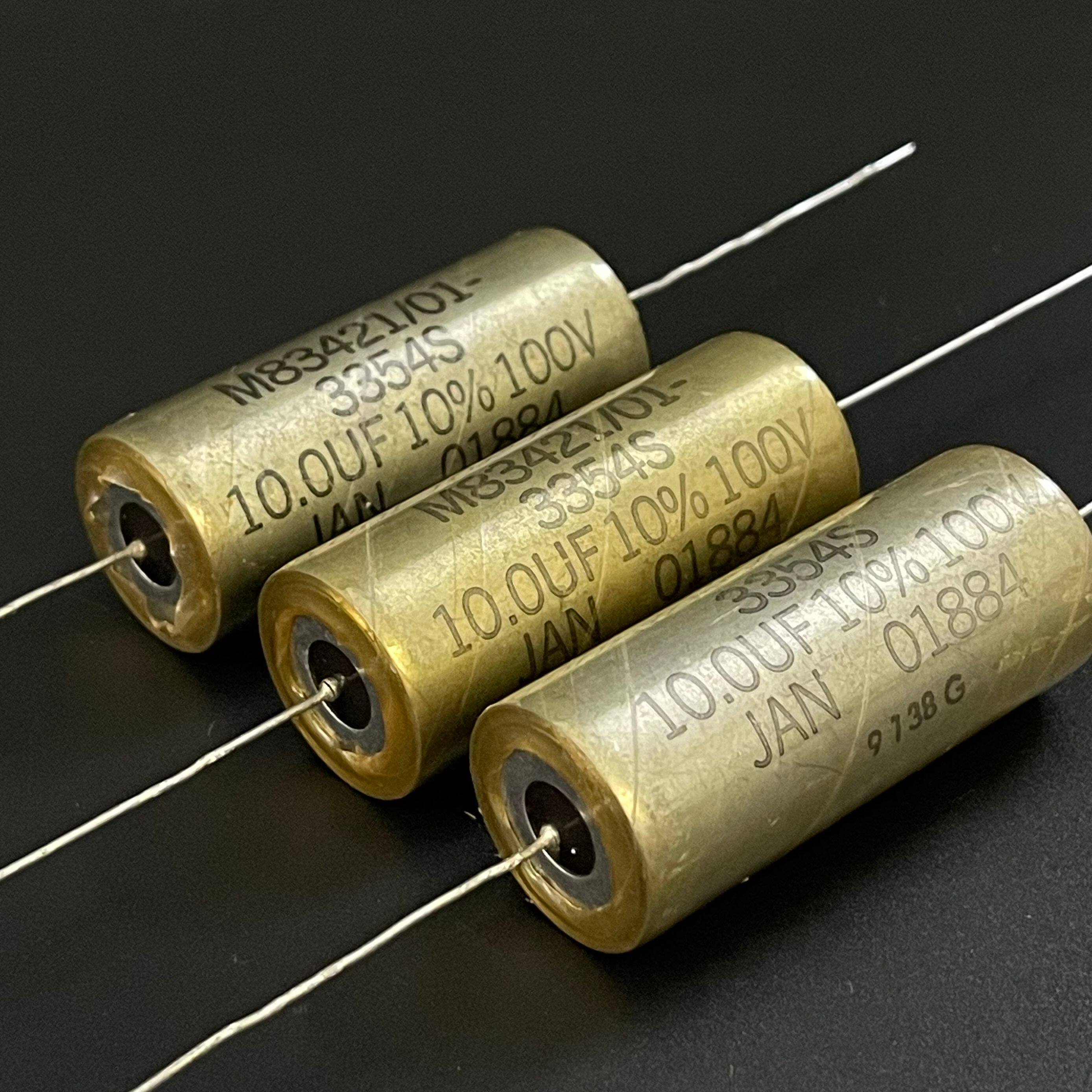 美国JAN M83421/01-3354S 10UF 100V 油浸胆机藕合输出分频电容