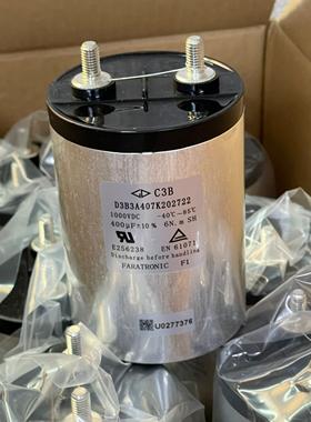 全新法拉 C3B3A407K202722 400UF 1000V 直流滤波储能薄膜电容