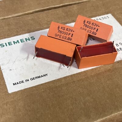 全新 西门子SIEMENS 古董KS 63VDC 78000PF 红头锡箔音频电容