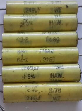 美国 西电HAW594C 0.249UF400V 代224K 红头锡膜无极电容