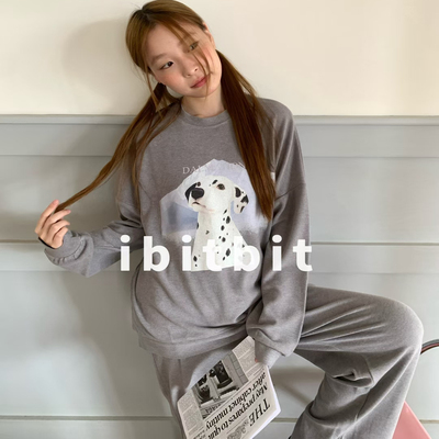 德绒~ibitbit秋冬新款卡通小狗睡衣女春秋亲肤绒家居服加绒套装