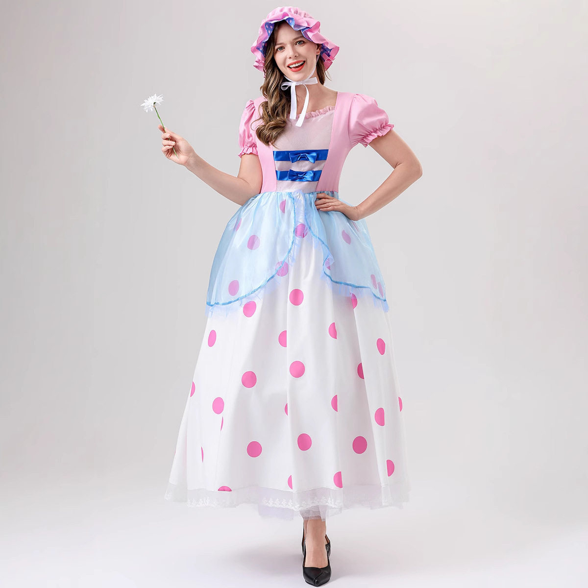 玩具总动员动画卡通人物牧羊女粉色波点连衣裙子COS服装化妆舞会,女装/女士精品,民族服装/舞台装,淘宝优惠券,粉丝福利购,淘宝优惠卷