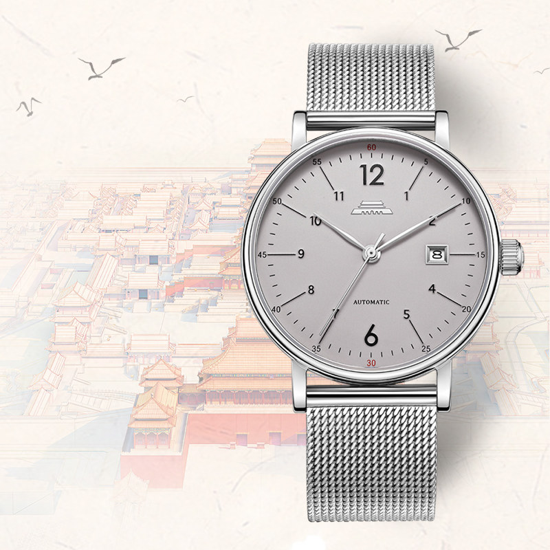 北京手表男士机械表经典系列精钢表带时尚防水男表透底机芯男腕表