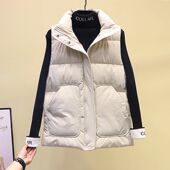 200斤 百搭羽绒棉服马甲女秋冬新款 宽松背心韩版 坎肩外套潮