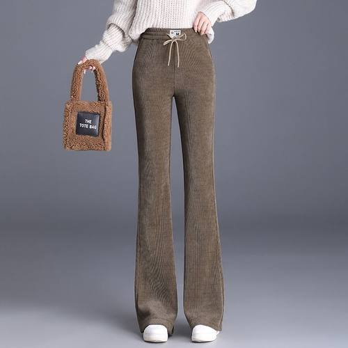 雪尼尔微喇叭裤子女秋冬2025