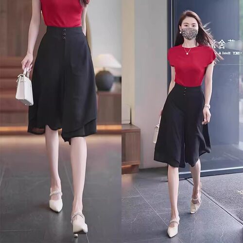 雪纺阔腿裤女士夏季新款