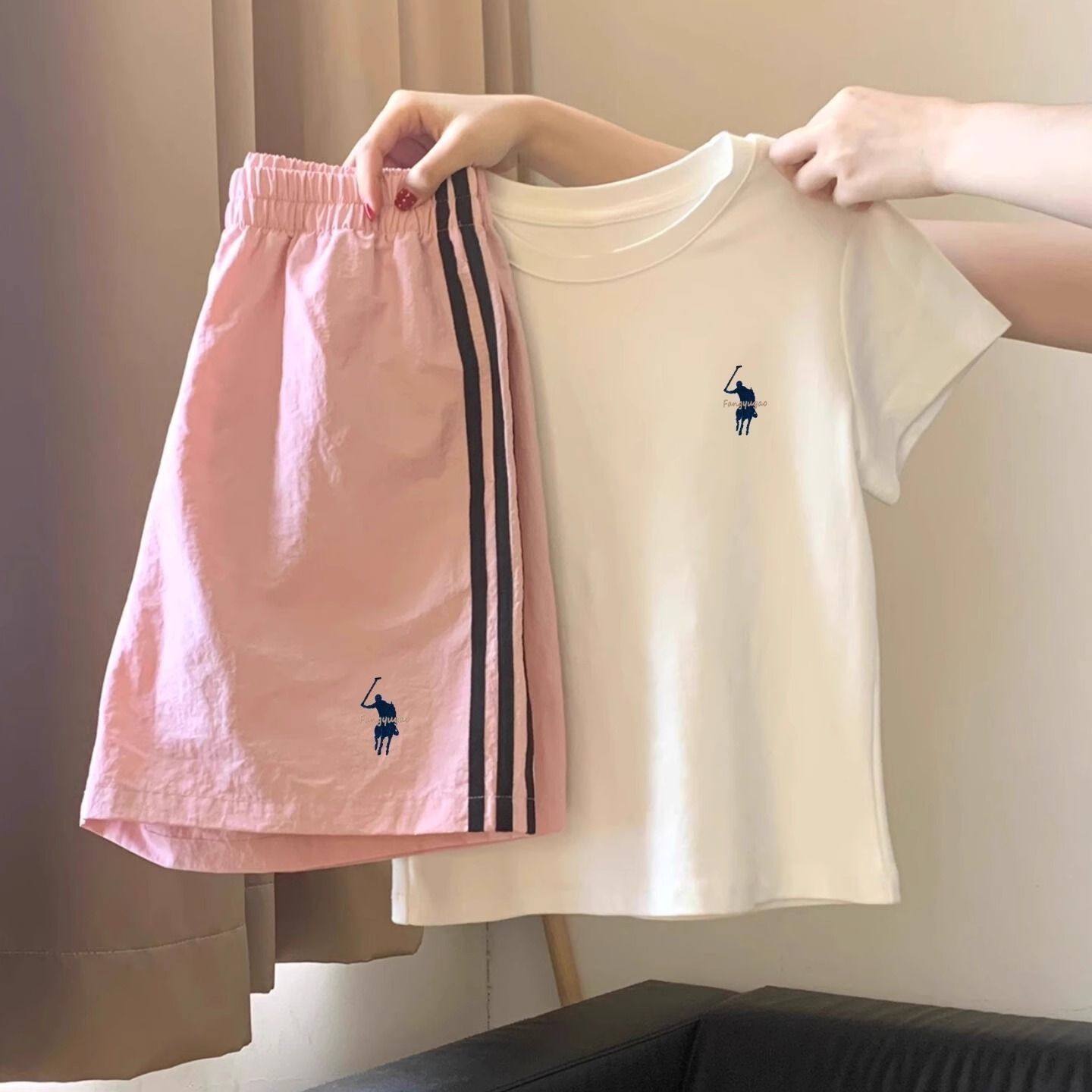 一整套穿搭时尚套装女夏季短袖百搭t恤五分短裤休闲运动裤两件套,女装/女士精品,时尚套装,淘宝优惠券,粉丝福利购,淘宝优惠卷