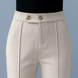 高腰收腹显瘦中年妈妈喇叭裤 高端毛呢裤 秋冬季 新款 子 子女2025爆款