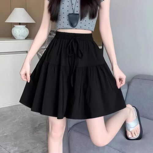 夏季宽松慵懒风冰丝高腰女短裤子