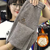 女2025秋冬季 新款 大码 小个子哈伦裤 加绒加厚高腰休闲萝卜妈妈裤 子