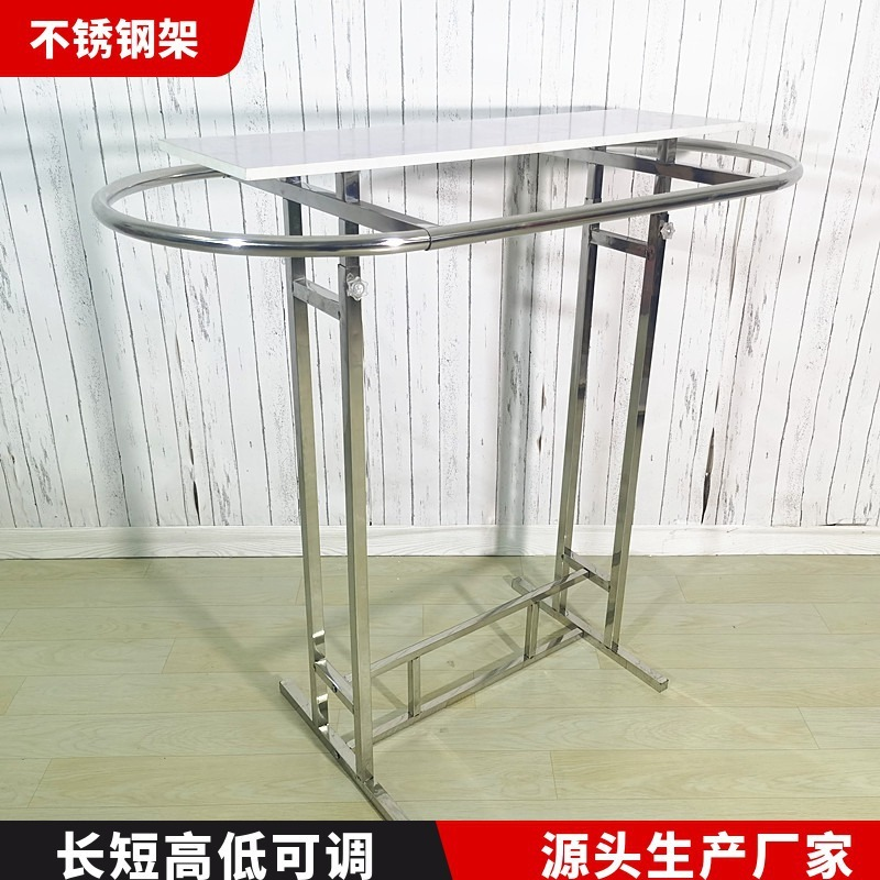 铁艺服装店货架展示架圆圈中岛挂衣架落地展示架椭圆形不锈钢货架
