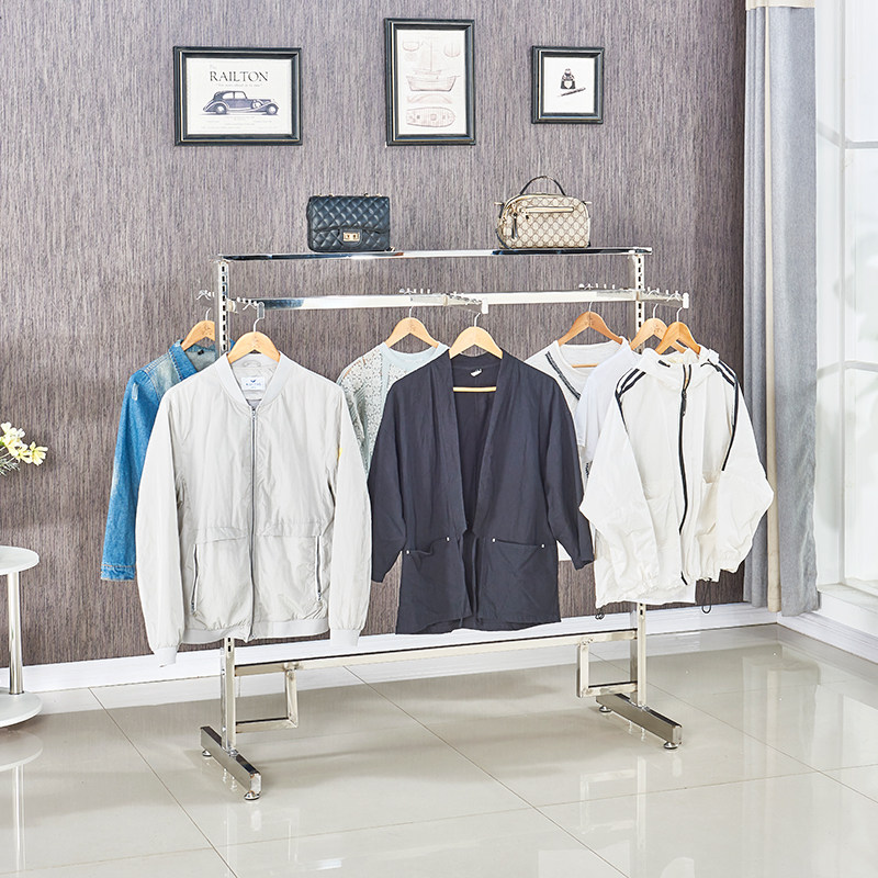 服装店不锈钢正挂展示架双面中岛男女装童装商场货架服装架落地式