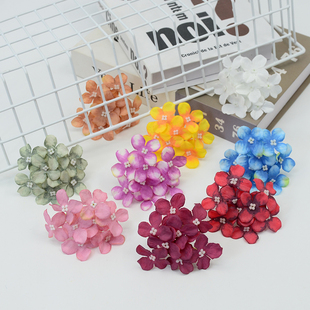 9叉油画绣球仿真秋色小绣球吊顶花球插花婚庆花排插花礼品盒配花