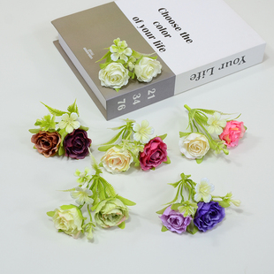 钻石玫花串花墙花环门楣插花西餐厅装饰商场橱窗展柜装饰氛围布置