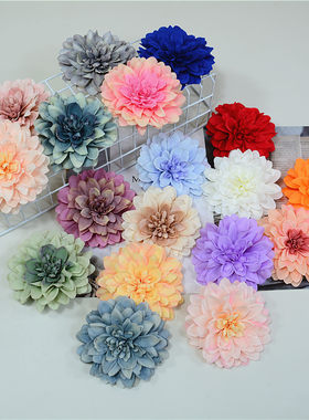 油画大丽菊花朵绢花鞋帽配花