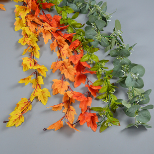 仿真绿植藤院落凉亭装扮空调管暖气缠绕苹果叶藤尤加利藤樱花叶藤