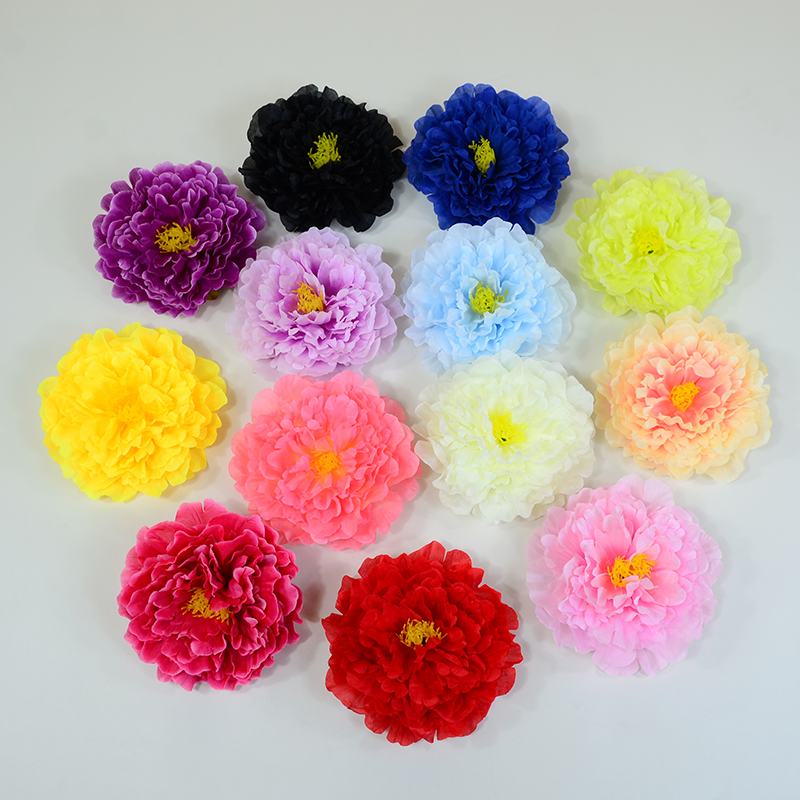 仿真牡丹花头17CM大朵洛阳牡丹花 拍摄道具儿童舞蹈手花 婚礼花墙