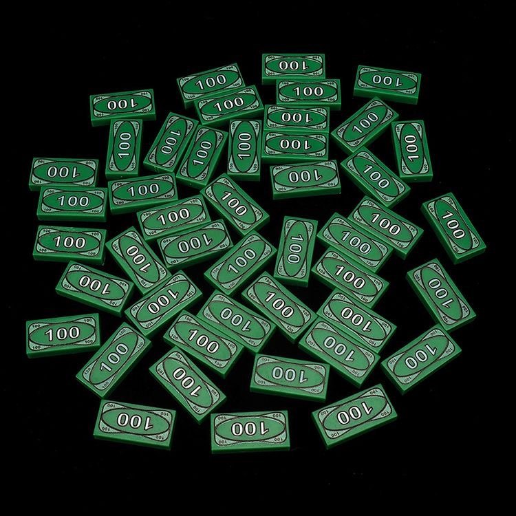 兼容某高积木零件 钱100美元钞票美金 小颗粒 益智玩具拼装拼插