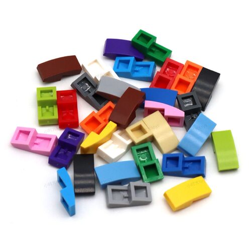 兼容乐高11477小颗粒积木零件1x2弧形件斜坡光面砖moc配件散件