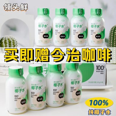 椰谷领头鲜椰子水100%纯椰子水NFC好喝不腻245g*8瓶椰水旗舰店