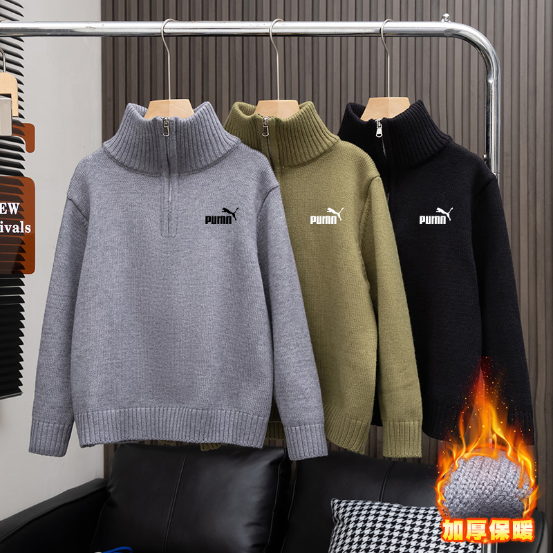 奥莱专柜男童加绒打底冬季针织衫
