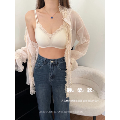 法式蕾丝纯欲美背内衣舒适无钢圈承托力胸罩文胸WGS8370