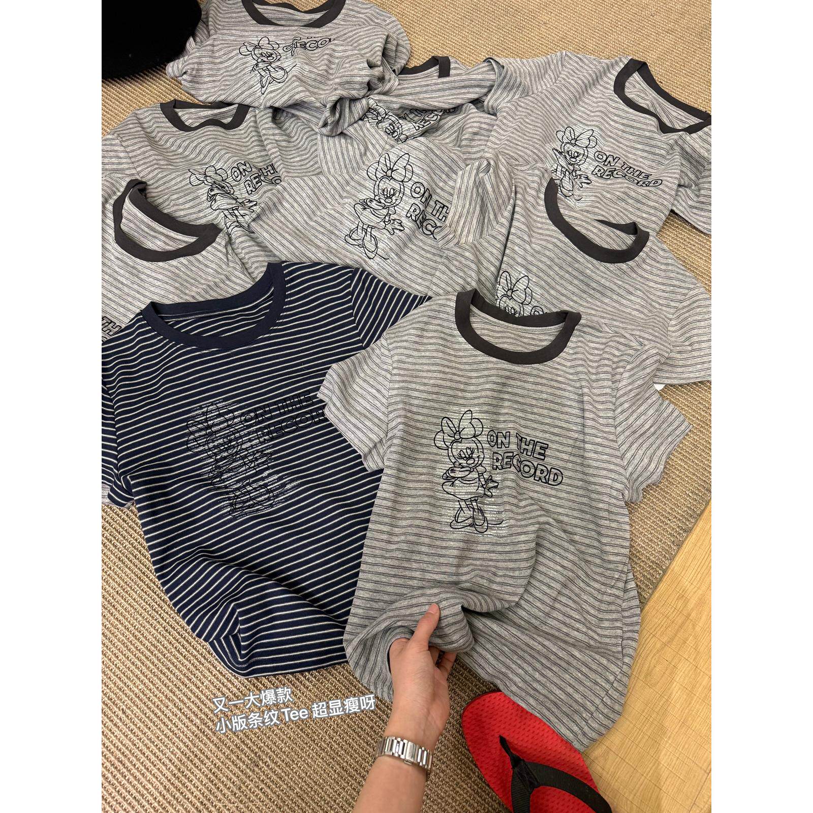 i-D sisters-26夏上新韩系复古经典条纹小版正肩短袖T恤561698