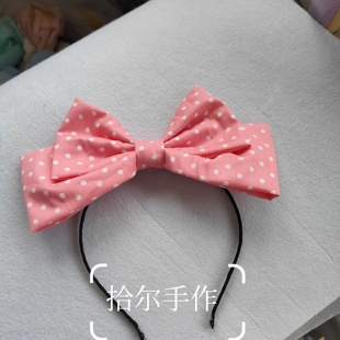 拾尔手作 Lolita粉色圆点蝴蝶结kc百搭可爱发饰lo娘小物洛丽塔
