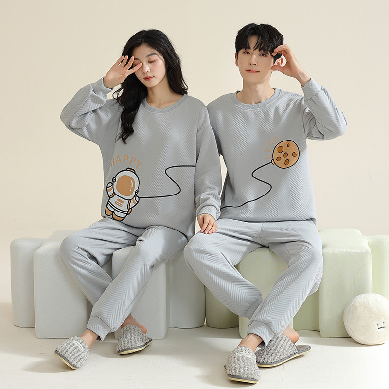 情侣睡衣秋冬款大码长袖男士加厚保暖夹棉灰色卡通秋冬季家居服女,女士内衣/男士内衣/家居服,睡衣/家居服套装,淘宝优惠券,粉丝福利购,淘宝优惠卷