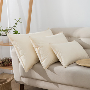 60支全棉水洗棉本色枕芯儿童成人羽丝绒枕头高中低枕A类婴孩可用