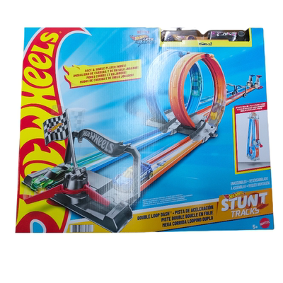 香港正版风火轮超长竞速双赛道便携套装GFH85轨道竞技合金车玩具