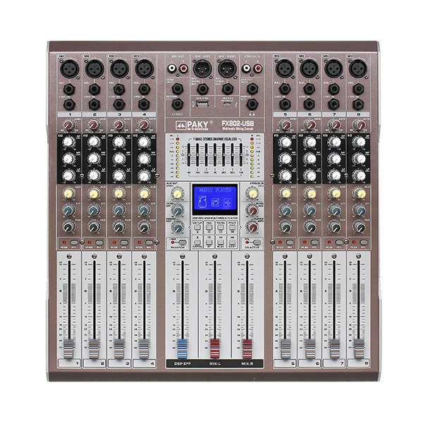 PAKY佰奇品牌FX802-USB 专业调音台舞台专用8路MP3带均衡带效果