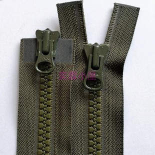 军绿色1.1米8号YKK树脂拉链76cm长羽绒服双头拉锁配件5号棉衣拉连