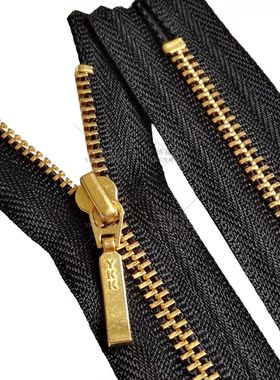 18cm黑色正品YKK3号金铜拉链裤子衣服拉锁紫色白色25cm40cm金属