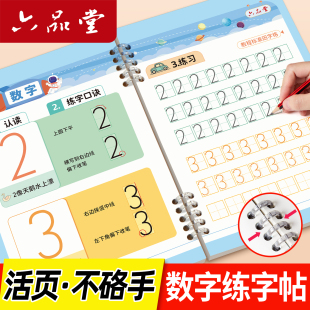 数字练字帖描红本幼儿点阵控笔训练幼儿园练字本专用练习字帖幼小衔接幼升小大班教材入门初学者每日一练全套写儿童1到10宝宝活页