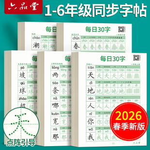 2026新版每日30字同步字帖一年级练字二三年级上册下册生字练字帖小学生专用每日一练减压语文人教版五六练字本控笔硬笔书法