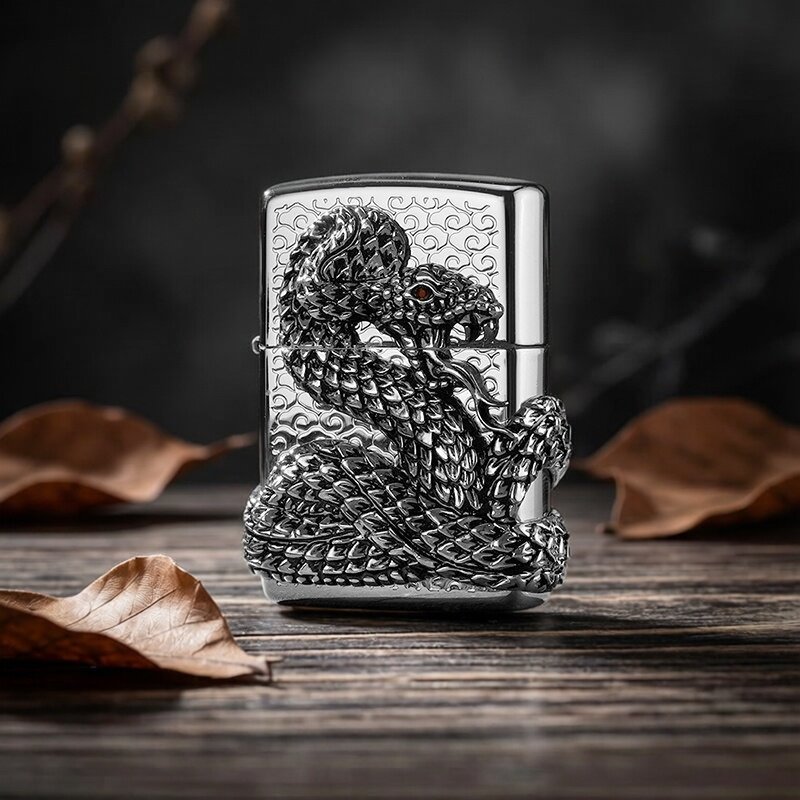 zippo打火机幽影银蛇奢华银蛇