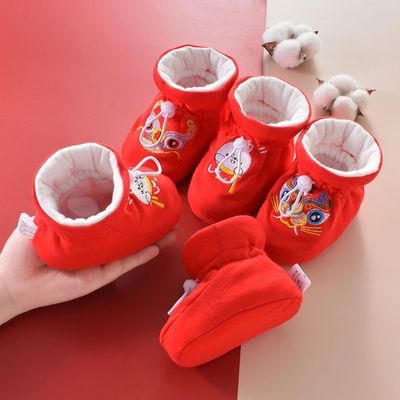 虎头鞋秋冬季加厚保暖软底0-3-6-12月宝宝鞋袜棉鞋婴幼儿学步前鞋