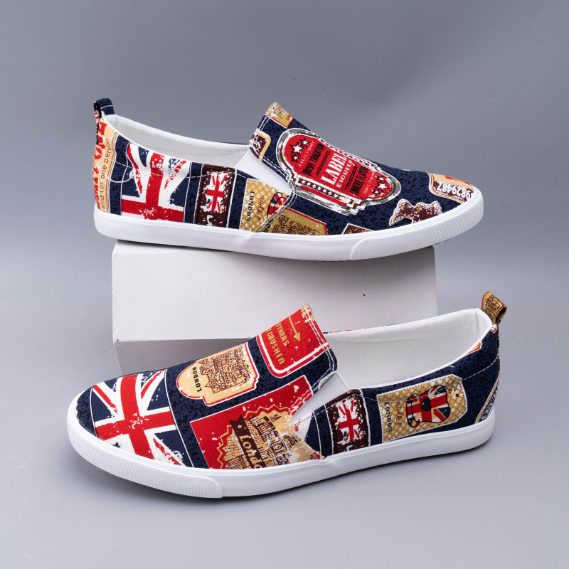 猎友透气帆布欧美低帮印花潮男鞋