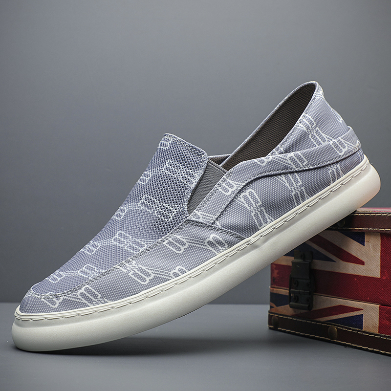 宝达透气帆布潮流低帮印花潮男鞋