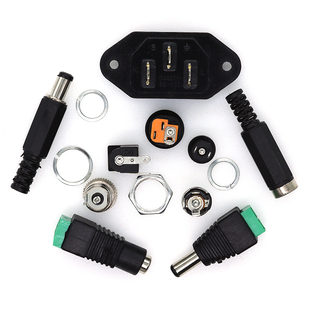 DC直流电源插头插座接头005/025/022B 5.5-2.1/2.5/3.5MM公母圆孔