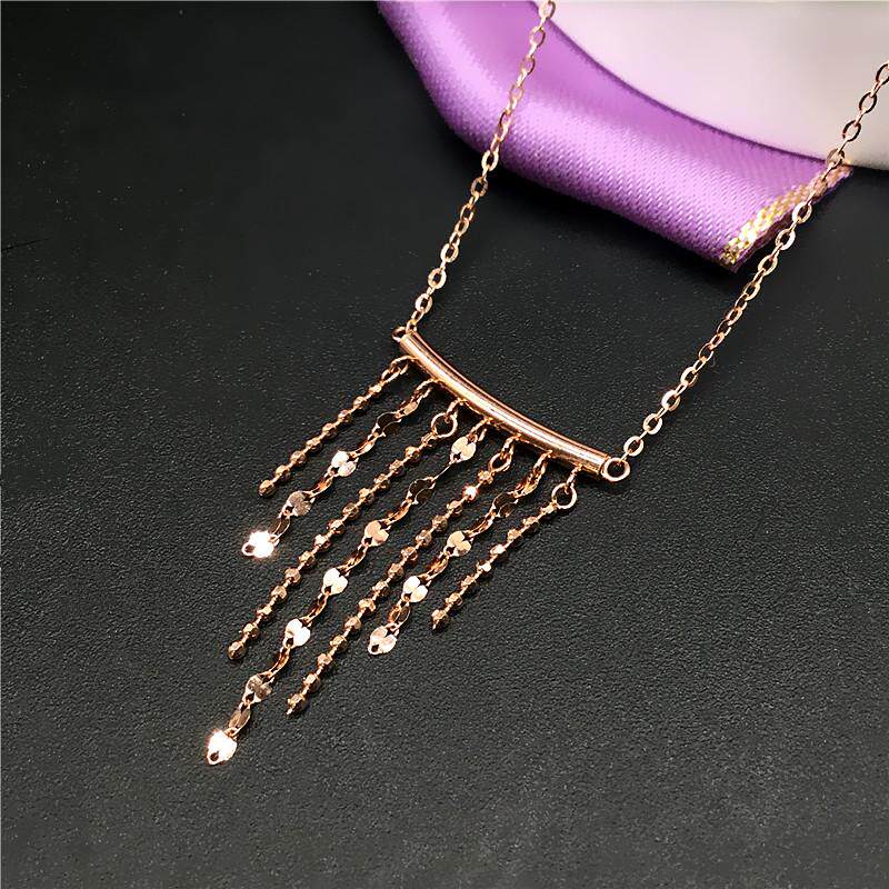 14K玫瑰金585紫金流苏设计款套链经典百搭不褪色保真