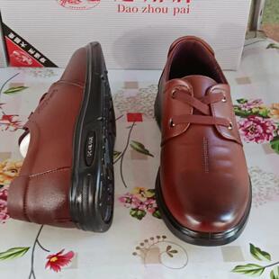 道州牌四季皮鞋男士平跟系带商务休闲鞋道县男鞋轻便春秋单鞋9976