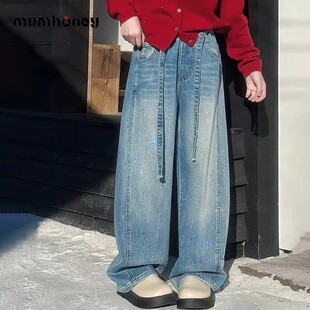 女童超好看牛仔裤春季2026新款儿童烫钻裤子女中大童春装爆闪长裤