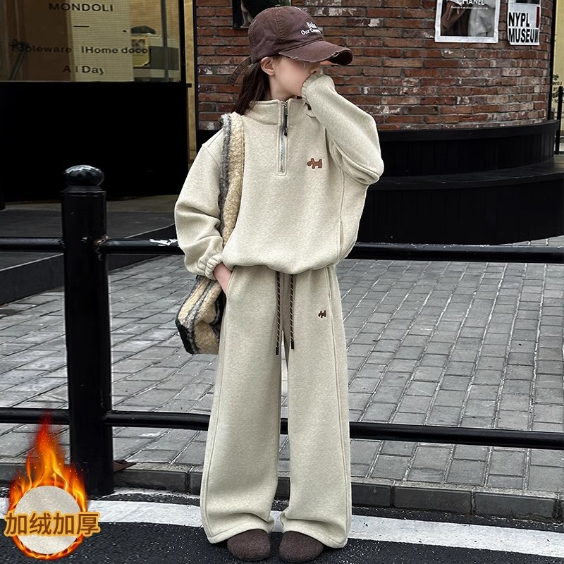 【直播同款】女童加绒套装秋冬