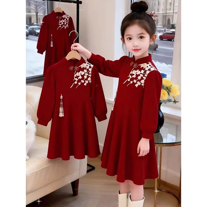 女童国风旗袍裙冬季2025新款儿童加厚裙子冬装女孩中式连衣裙洋气,童装/婴儿装/亲子装,连衣裙,淘宝优惠券,粉丝福利购,淘宝优惠卷