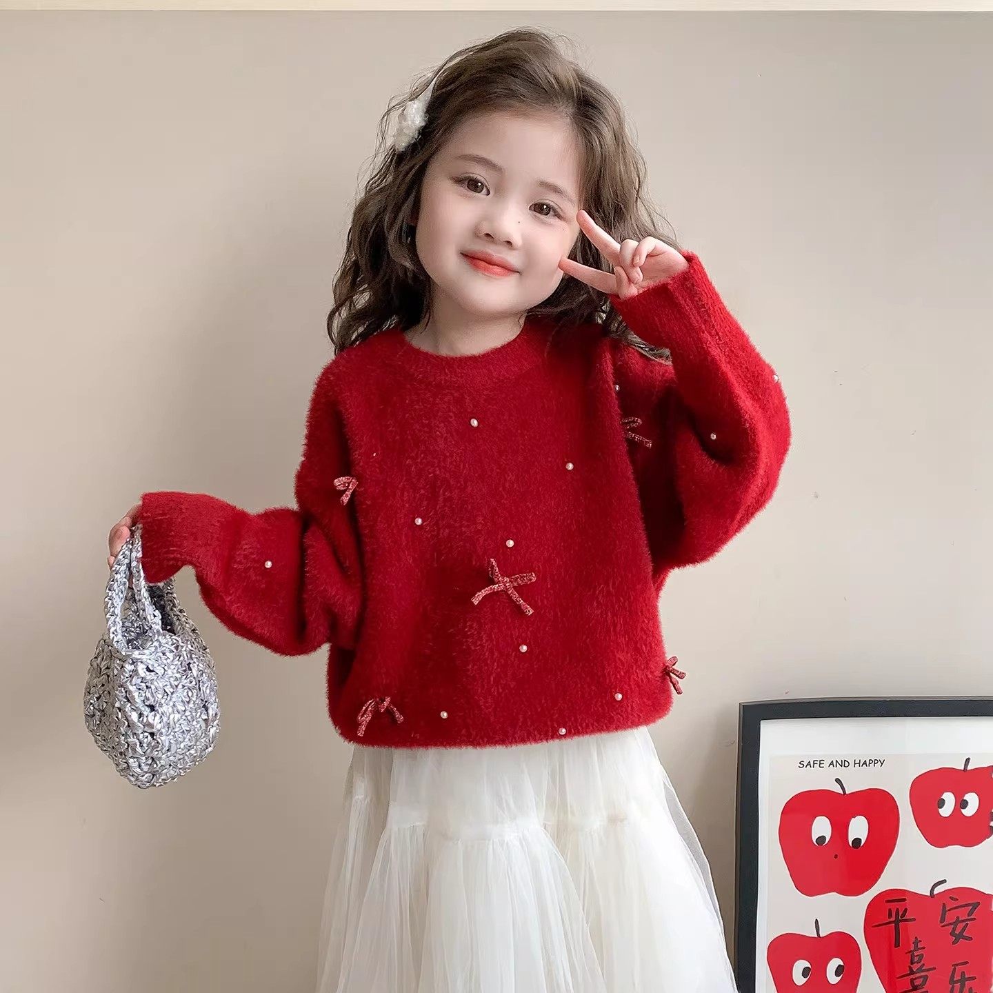 女童红色毛衣冬季2025新款宝宝冬款新年衣服儿童冬装厚针织打底衫,童装/婴儿装/亲子装,毛衣/针织衫,淘宝优惠券,粉丝福利购,淘宝优惠卷