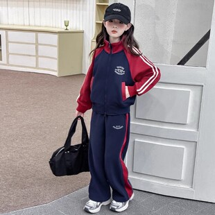 女童春秋套装2025新款洋气时髦儿童中大童运动春款炸街休闲两件套